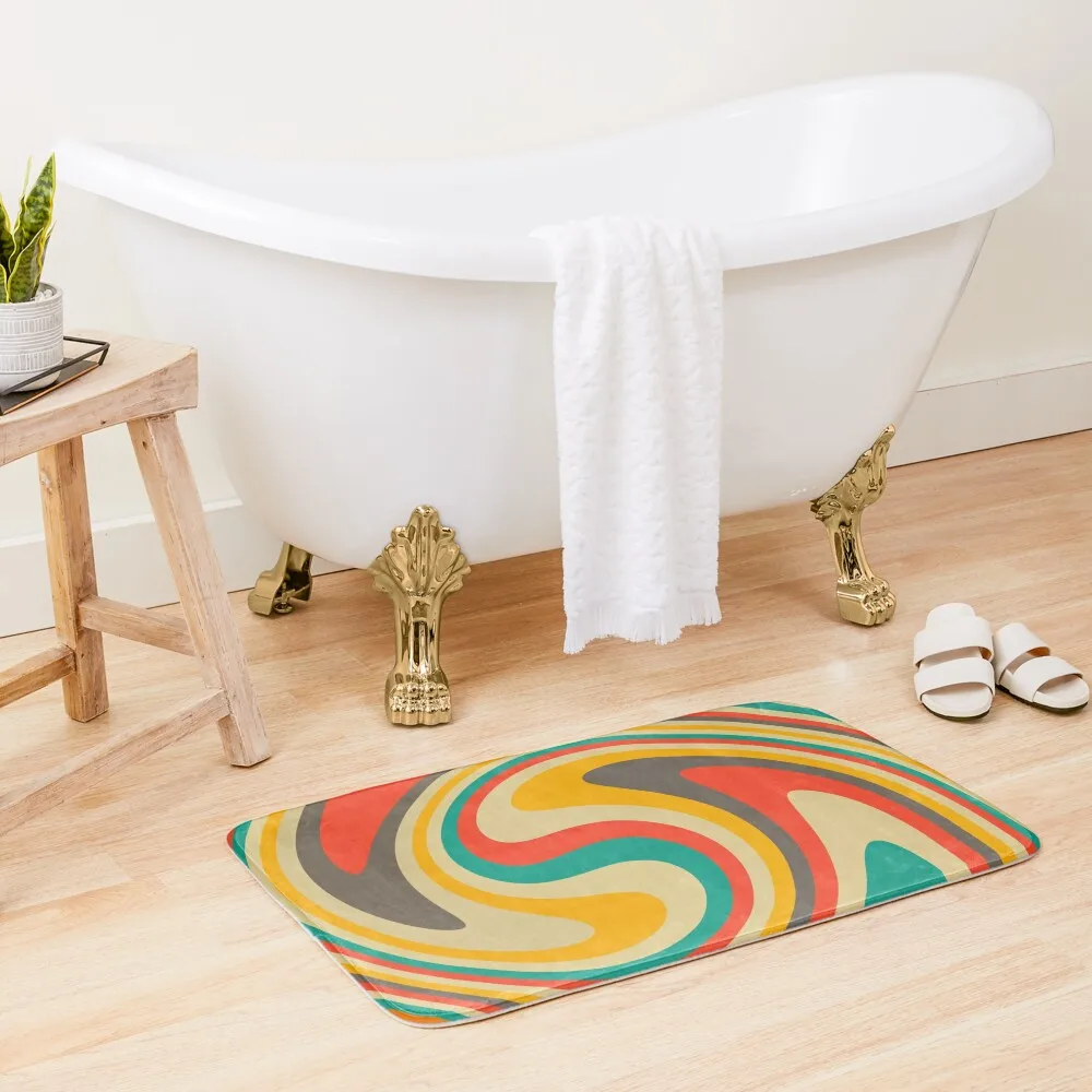 Ретро-вихрь | цвета 70-х, абстрактный коврик для ванной, ковер, аксессуары для ванной, коврик для ванной комнаты